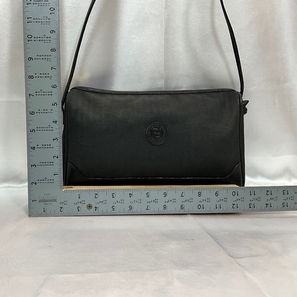Fendi crossbody signature dark gray on black penguin stripe.  66-A2a - Picture 2 of 14